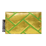 Lime & Gold Metallic Recycled Kimono Jewelry Pouch