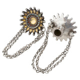 Vintage Silver Flower Shield Chain Plugs