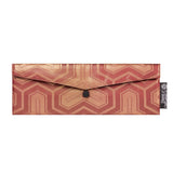 Maroon, Copper, "Y" print Recycled Kimono Jewelry Pouch