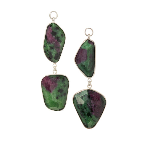 Faceted Ruby Zoisite Dangles