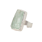 Sterling Silver Rough Face Aquamarine Ring
