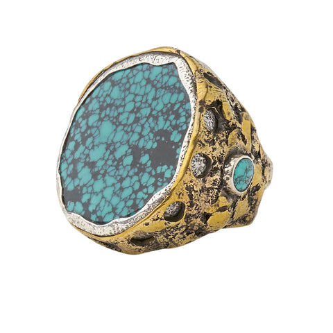 Sterling Silver Solid Brass Turquoise Alive Ring