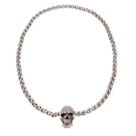 Sterling Silver Skull Necklace - Small