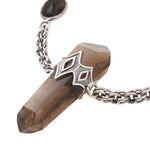 Sterling Silver Smoky Quartz Double Terminated Necklace