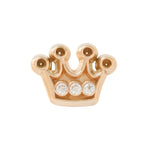 Solid Gold Crown Clear CZ Threaded End