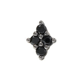 Black Rhodium Silver Luminous CZ Pin 18g/16g