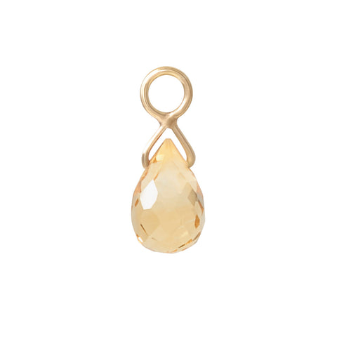 Solid Gold Citrine Charm